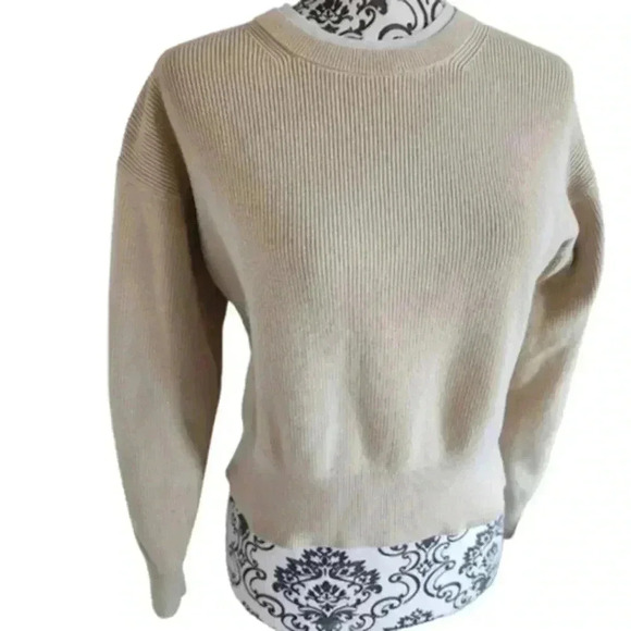 Lululemon Waist Length Crewneck  Sweater Prosecco Lemon Sorbet Cotton Women's 4 - Picture 5 of 13